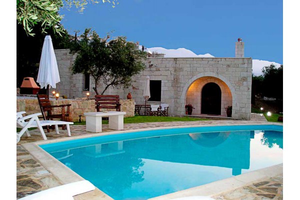Relax by the private pool of the villa in Maza, Chania