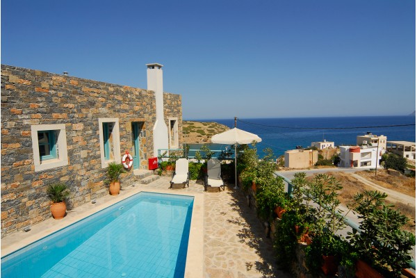 Beautiful pool hanging over Sitia bay