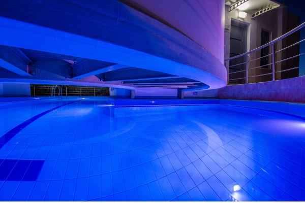The pool at night