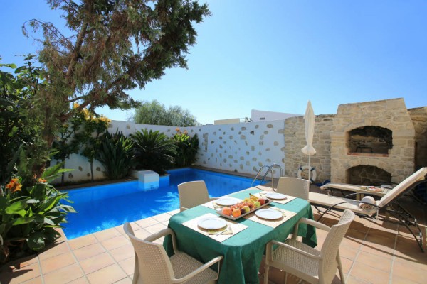Traditional cozy villa with a small garden, open-space sitting area and private pool