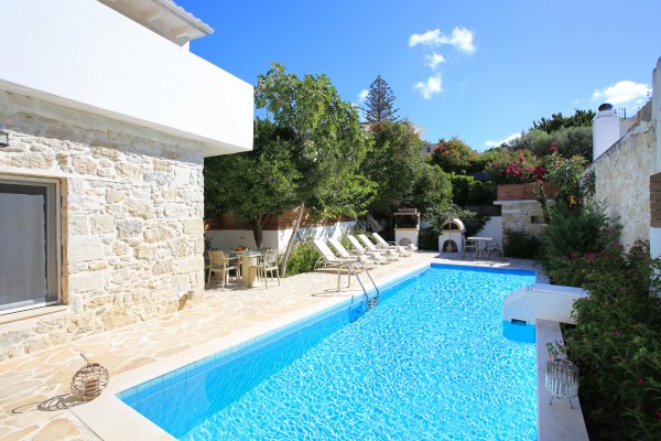 Traditional stone made  pool villa situated in the traditional village Kamilari