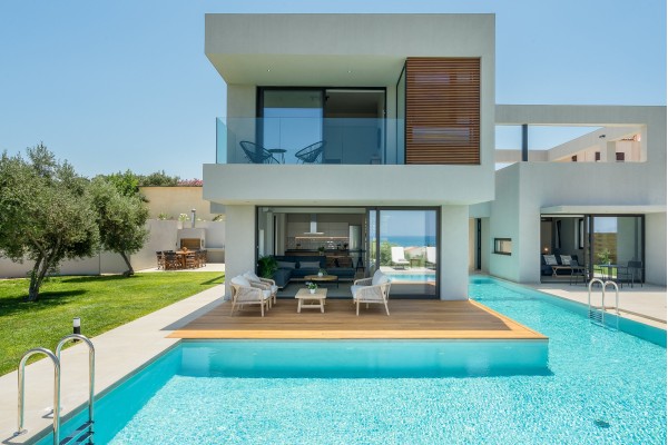 Sunlit villa with sea view in Metochi, sleeps 8, photo 1