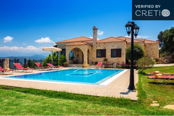 Peaceful pool area in Polemarchi, Chania